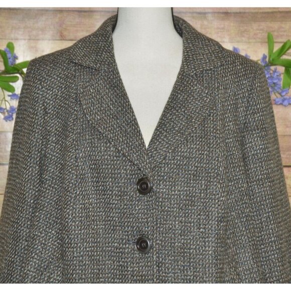 Lane Bryant Double Button Green Tweed Blazer 3/4 Sleeve Womens 18 18W Career - Picture 2 of 10